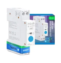 Siguranta inteligenta Nous D2T, 20A, Tasmota,  1 canal, Monitorizare energie, montare pe sina DIN, ESP32