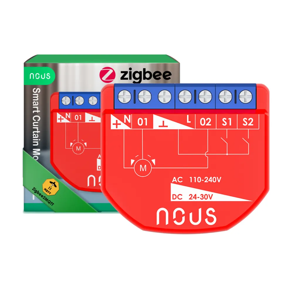 Releu inteligent pentru perdele si draperii Nous B4Z ZigBee, 1 canal