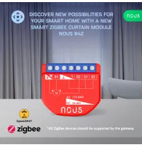 Releu inteligent pentru perdele si draperii Nous B4Z ZigBee, 1 canal