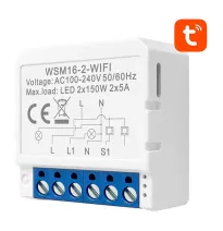 Releu smart Wi-Fi Avatto WSM16-W2, 2 canale, 5A pe canal, Tuya