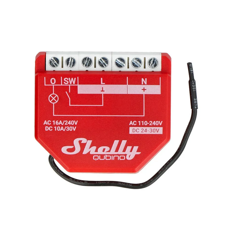 Shelly Qubino Wave 1PM – Releu inteligent Z-Wave, 1 canal, 16A, cu monitorizare consum