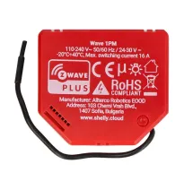 Shelly Qubino Wave 1PM – Releu inteligent Z-Wave, 1 canal, 16A, cu monitorizare consum