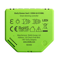 Shelly Dimmer Gen3 – Releu inteligent WiFi pentru iluminat, 230V, 1 canal, cu reglare intensitate
