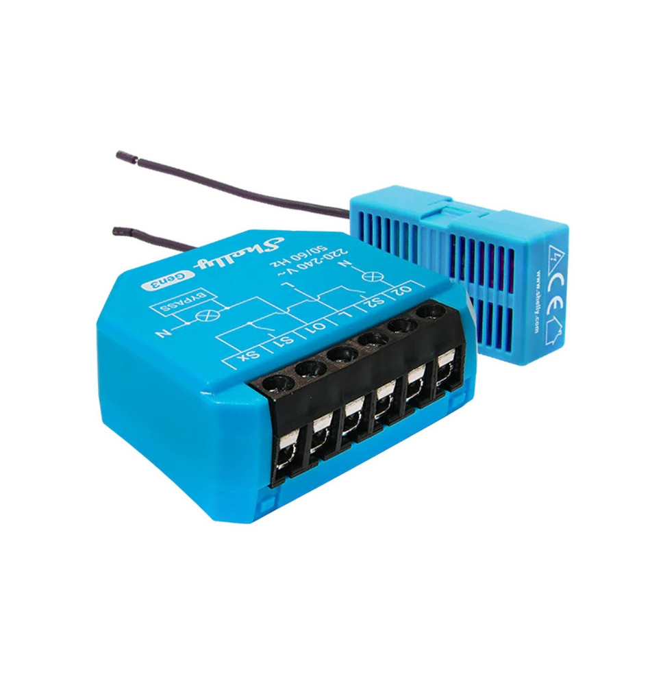 Shelly 2L Gen3 – Releu inteligent WiFi pentru iluminat, 2 canale, funcționare fără nul, cu Bypass inclus